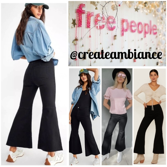 Free People Cropped Flare Jeans - Picture 1 of 8